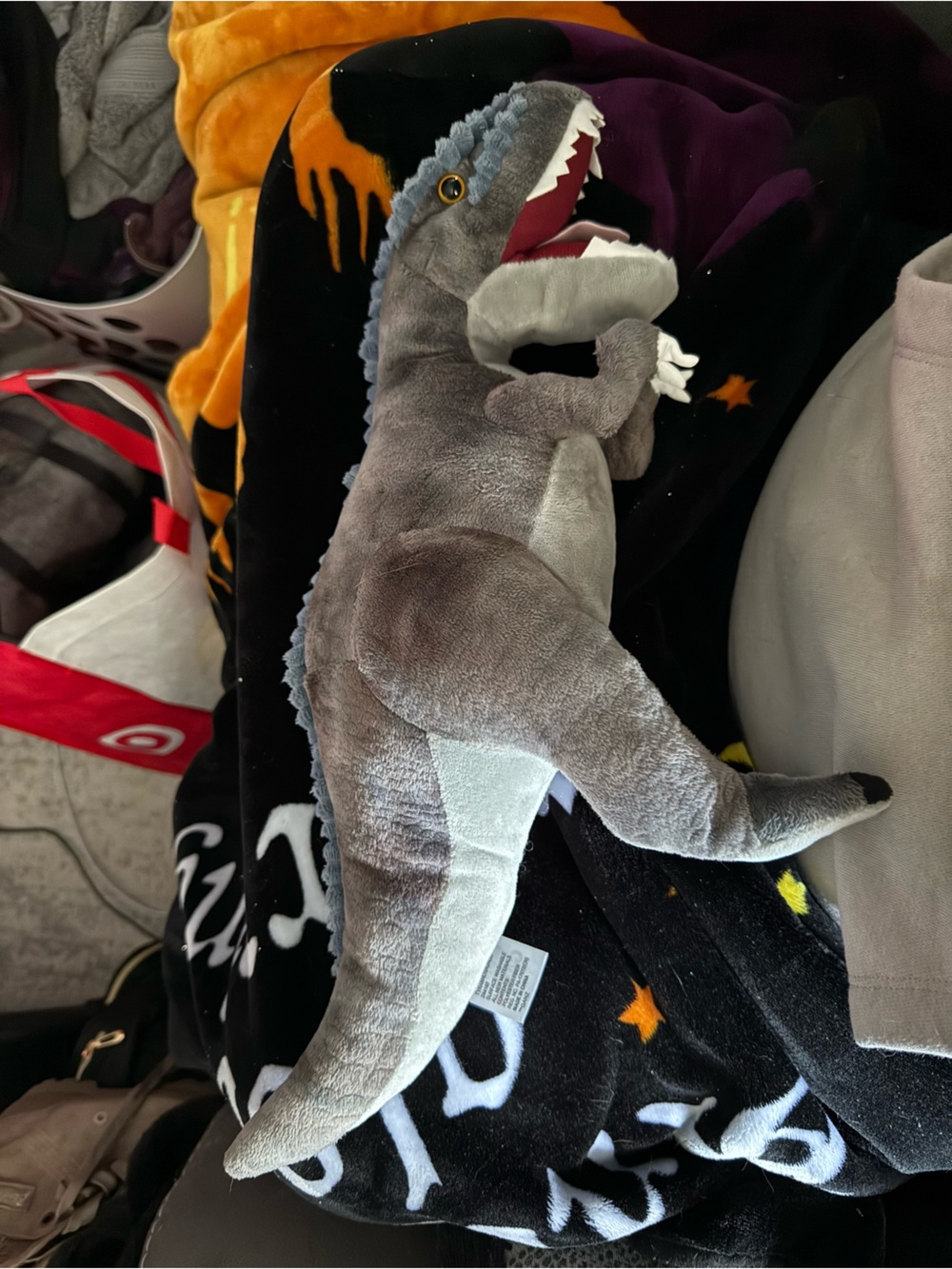 GANZ Gray Plush T-Rex Dinosaur Stuffed Animal